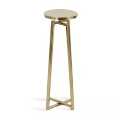 Kirklands Home Accent & End Tables|Round Zia Metal Accent Table Gold