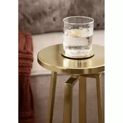 Kirklands Home Accent & End Tables|Round Zia Metal Accent Table Gold