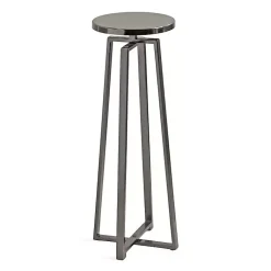 Kirklands Home Accent & End Tables|Round Zia Pewter Metal Accent Table Gray