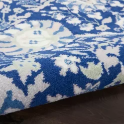 Kirklands Home Area Rugs|Royal Floral Motif Runner Blue