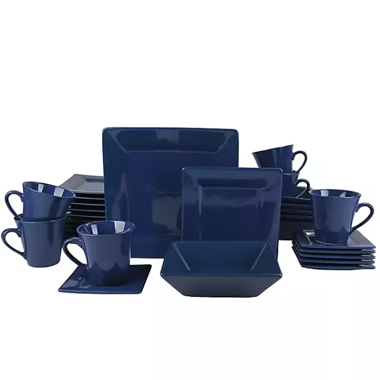 Kirklands Home Dinnerware|Royal Squared 30-pc. Dinnerware Set Blue