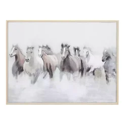 Kirklands Home Framed Art|Running Horses Framed Canvas Art Print