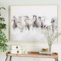 Kirklands Home Framed Art|Running Horses Framed Canvas Art Print