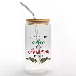 Clearance Running on Coffee & Christmas Music Glass Tumbler Christmas Dining & Entertaining