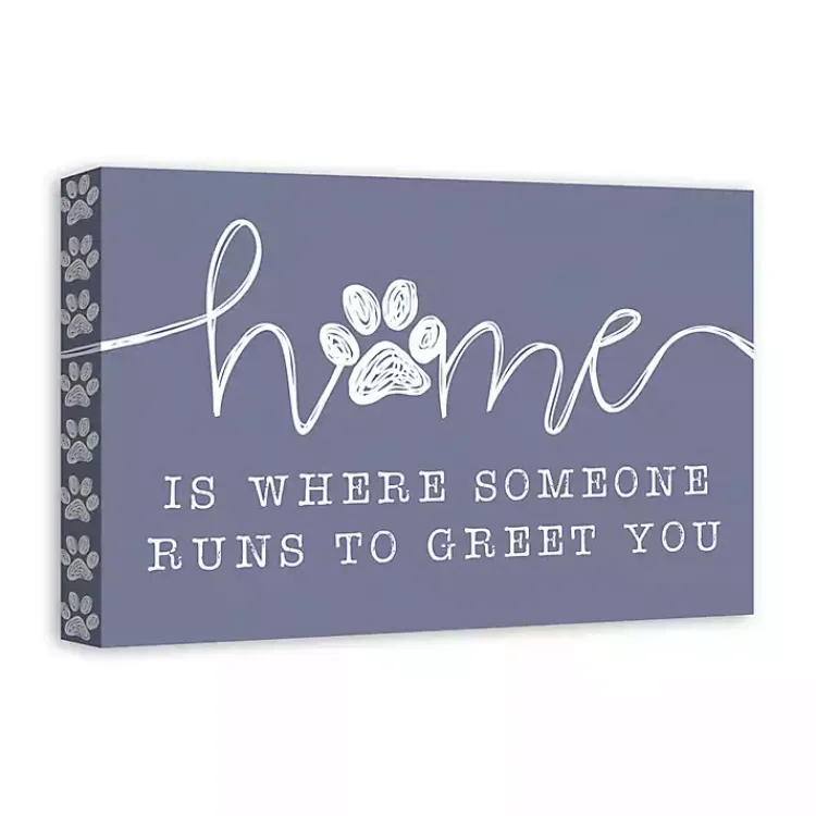 Kirklands Home Wall Quotes & Signs|Runs To Greet You Canvas Art Print, 18x12 in.