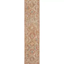 Kirklands Home Area Rugs|Rust Distressed Multi Medallion Runner, 2x10