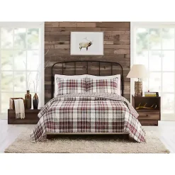 Kirklands Home Quilts|Rust Plaid Camden Full/Queen 3-pc. Quilt Set