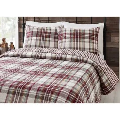 Kirklands Home Quilts|Rust Plaid Camden Full/Queen 3-pc. Quilt Set