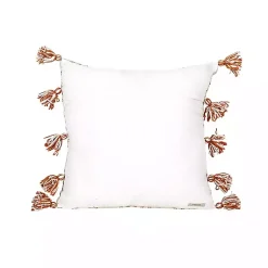 Kirklands Home Outdoor Cushions & Pillows|Rust Plaid Tassel Indoor/Outdoor Pillow