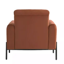 Kirklands Home Accent Chairs|Rust Velvet Upholstered Knox Accent Chair Orange