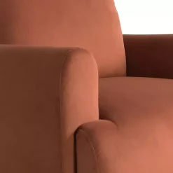 Kirklands Home Accent Chairs|Rust Velvet Upholstered Knox Accent Chair Orange