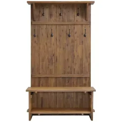 Kirklands Home Entryway Furniture|Rustic Acacia Wood Hall Tree