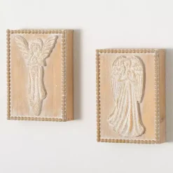 Clearance Rustic Angels Framed Wall Plaques, Set of 2 Christmas Art & Wall Decor