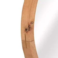 Kirklands Home Decorative Mirrors|Rustic Brown Acacia Round Wall Mirror