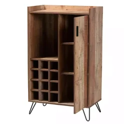 Kirklands Home Cabinets & Sideboards|Rustic Hairpin Wine Cabinet Brown