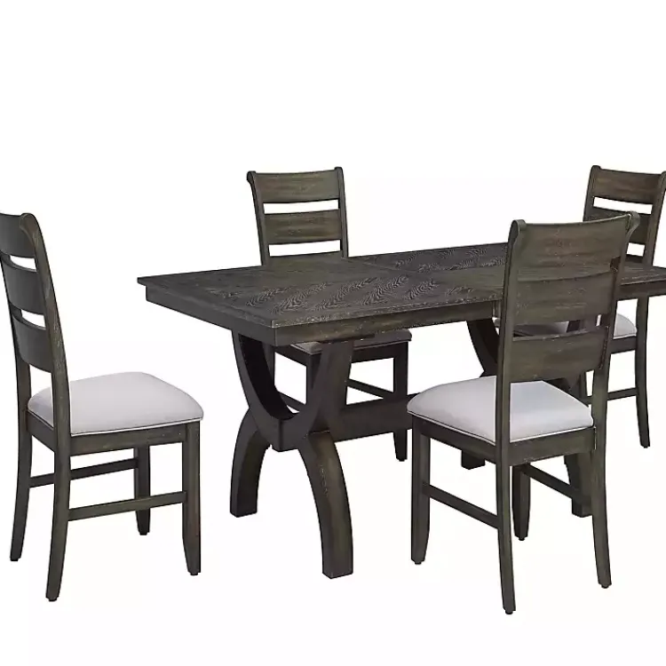 Kirklands Home Dining Chairs|Rustic Brown Slat Back Dining Chairs, Set of 2 Gray