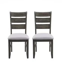 Kirklands Home Dining Chairs|Rustic Brown Slat Back Dining Chairs, Set of 2 Gray