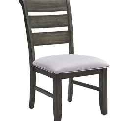 Kirklands Home Dining Chairs|Rustic Brown Slat Back Dining Chairs, Set of 2 Gray