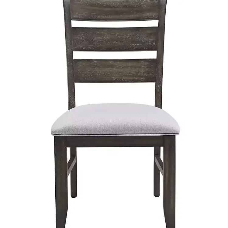 Kirklands Home Dining Chairs|Rustic Brown Slat Back Dining Chairs, Set of 2 Gray