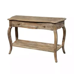 Kirklands Home Console Tables|Rustic Wood Curved Console Table Brown