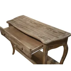 Kirklands Home Console Tables|Rustic Wood Curved Console Table Brown