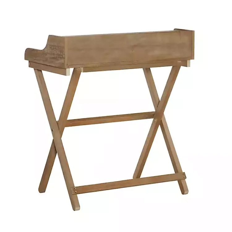 Kirklands Home Office Furniture|Rustic Wooden Folding Desk Brown
