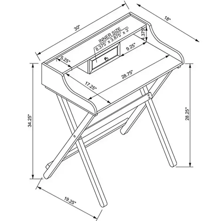 Kirklands Home Office Furniture|Rustic Wooden Folding Desk Brown