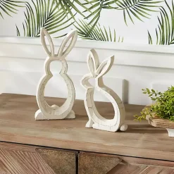 Discount Rustic Bunny Outline Statues, Set of 2 Easter Decorations