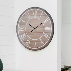 Kirklands Home Clocks|Rustic Charm Wood Wall Clock