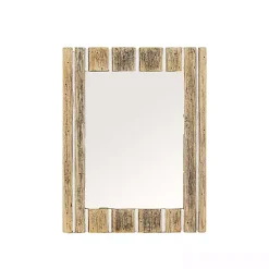 Kirklands Home Decorative Mirrors|Rustic Driftwood Striped Wall Mirror