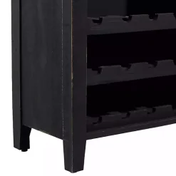 Kirklands Home Cabinets & Sideboards|Rustic Galvanized Top Wine Cabinet Black