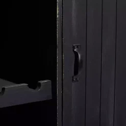 Kirklands Home Cabinets & Sideboards|Rustic Galvanized Top Wine Cabinet Black