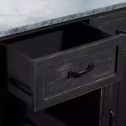 Kirklands Home Cabinets & Sideboards|Rustic Galvanized Top Wine Cabinet Black