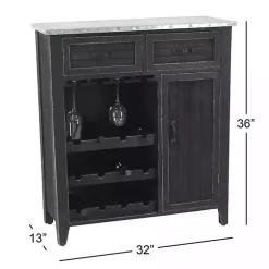 Kirklands Home Cabinets & Sideboards|Rustic Galvanized Top Wine Cabinet Black