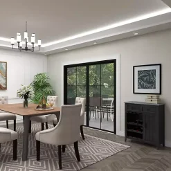 Kirklands Home Cabinets & Sideboards|Rustic Galvanized Top Wine Cabinet Black