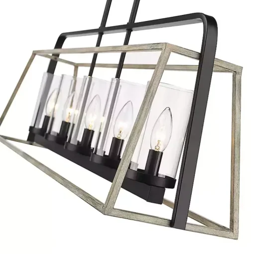 Kirklands Home Chandeliers & Pendant Lighting|Rustic Gray and Black Open Chandelier