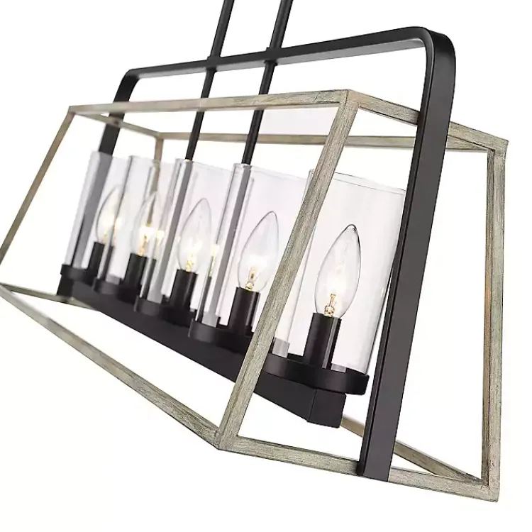Kirklands Home Chandeliers & Pendant Lighting|Rustic Gray and Black Open Chandelier