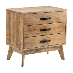 Kirklands Home Accent & End Tables|Rustic Medium 3-Drawer Side Table Brown