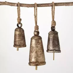 Clearance Rustic Metal Bell Ornaments, Set of 3 Christmas Decorations