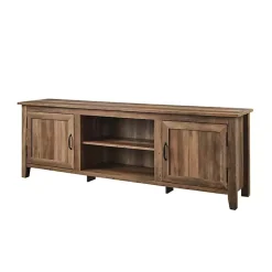 Kirklands Home Tv Stands & Media Consoles|Rustic Oak Wood Grooved Door TV Stand Brown