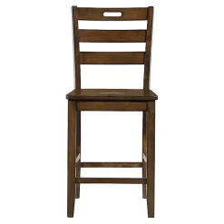 Kirklands Home Bar Stools & Counter Height Stools|Rustic Oak Wood Quinby Counter Stools, Set of 2 Brown