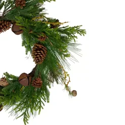 Online Rustic Pinecone and Jingle Bell Christmas Wreath Wreaths
