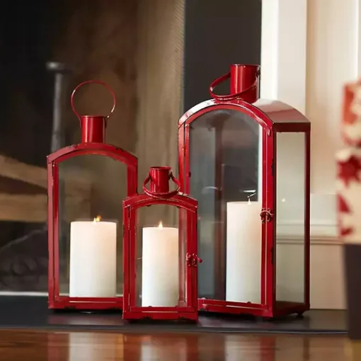 Discount Rustic Metal Lanterns, Set of 3 Lanterns