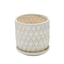 Kirklands Home Planters|Rustic Tan Teardrop 2-pc. Outdoor Planter Set