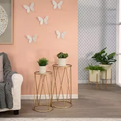 Kirklands Home Planters|Rustic Tan Teardrop 2-pc. Outdoor Planter Set