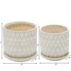 Kirklands Home Planters|Rustic Tan Teardrop 2-pc. Outdoor Planter Set