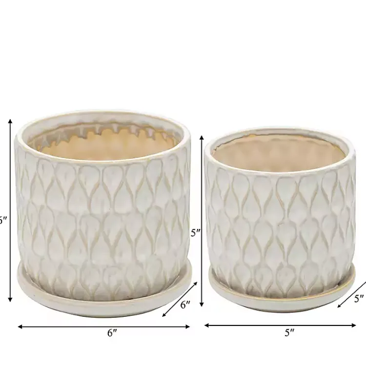 Kirklands Home Planters|Rustic Tan Teardrop 2-pc. Outdoor Planter Set