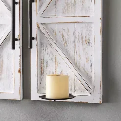 Best Rustic White Barn Door Sconces, Set of 2 Sconces