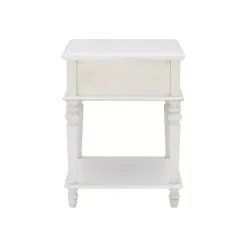 Kirklands Home Accent & End Tables|Rustic Turned Legs Accent Table White