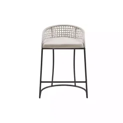 Kirklands Home Bar Stools & Counter Height Stools|Rustic Woven Rope Back Counter Stool White